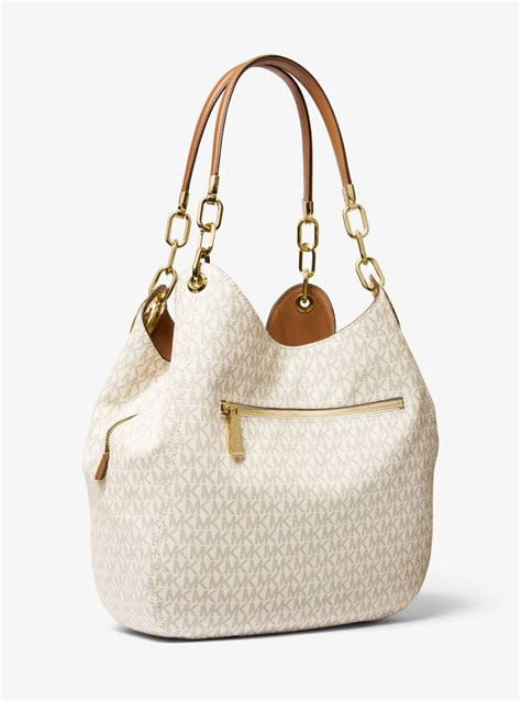 michael kors lillie signature large chain shoulder tote|Lillie Large Signature Logo Shoulder Bag .